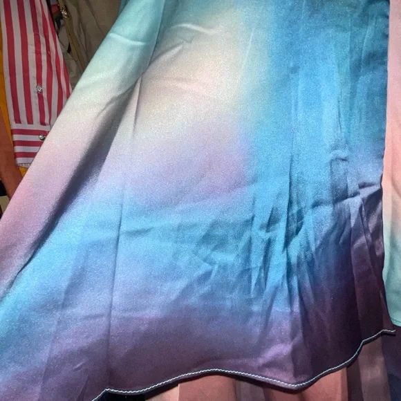 Hutch Ombre Halter High-Low Tiered Dress - Blue & Pink - Picture 5 of 6